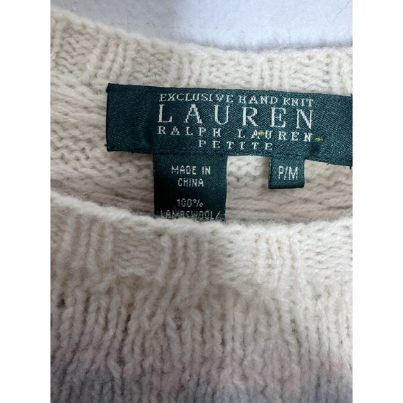 Vintage Lauren Ralph Lauren Antique Ivory Fair Isle Lambswool Sweater NWT - Picture 7 of 9